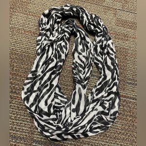 Zebra print infinity scarf